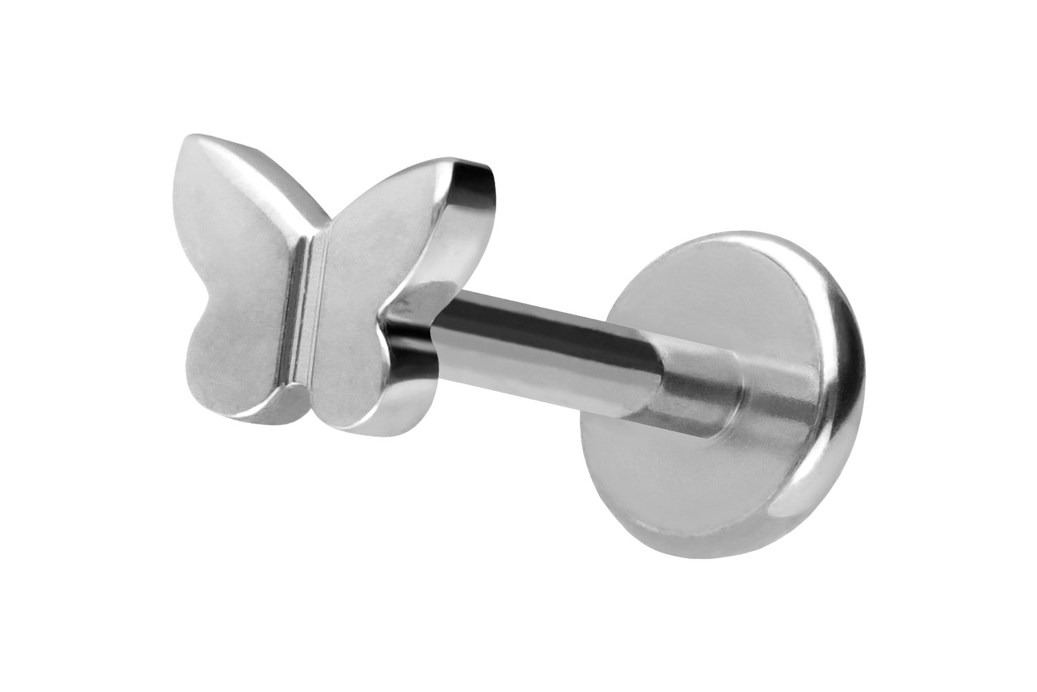 Titan Labret Piercing mit Push Fit SCHMETTERLING